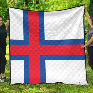 Faroe Islands Flag Premium Quilt A6  Quilt